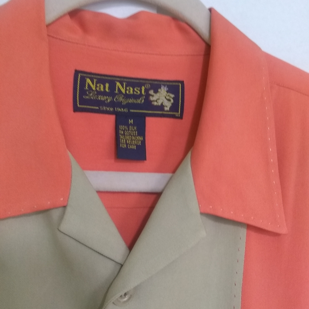 Nat Nast men's medium short sleeve shirt.100% Silk